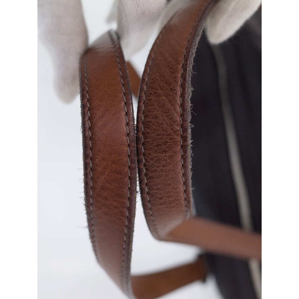 Prada Weekender Glace Leather Shoulder Brown Black Bag Calf - Picture 4 of 9
